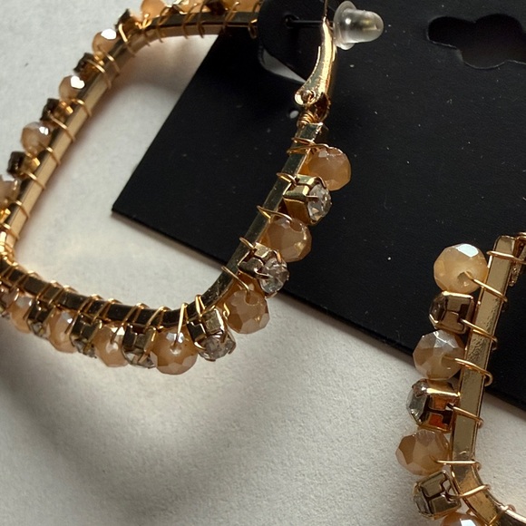 Noir Jewelry Gold Tone Square Hoop Earrings - Picture 2 of 5